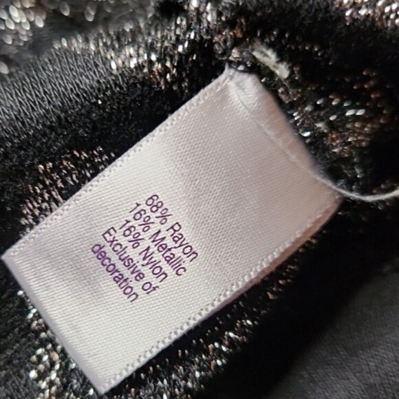 Animal print blouse Jennifer Lopez Womens Metallic Black Silver Zebra Top 1X - Picture 4 of 4